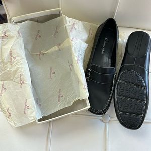 Etienne Aigner Shoes Womens 11 WymanCasual Loafers  Flats Black Leather Slip On